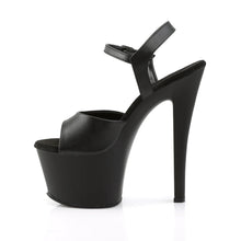 Load image into Gallery viewer, SKY-309 Black Faux Leather/Black Matte Platforms