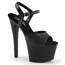 Load image into Gallery viewer, SKY-309 Black Faux Leather/Black Matte Platforms