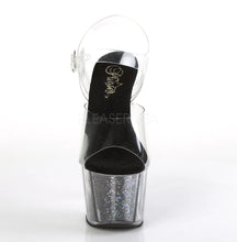 Load image into Gallery viewer, ADORE-708CG Clear/Black Confetti Glitter Platform Sandal