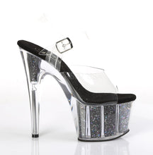Load image into Gallery viewer, ADORE-708CG Clear/Black Confetti Glitter Platform Sandal