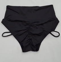 Load image into Gallery viewer, 'Be a Queen' Matte Black Strap High Cut Brazil Scrunchie Bum Shorts