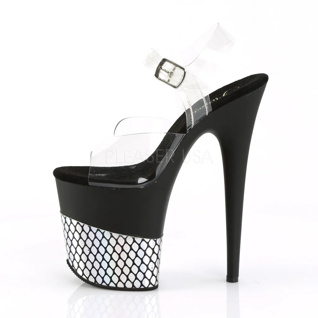 Pleaser Flamingo-808GF in Clear/Silver – Pleaser Shoes