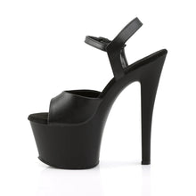 Load image into Gallery viewer, SKY-309 Black Faux Leather/Black Matte Platforms
