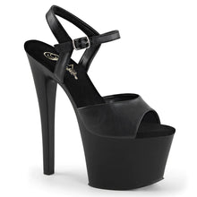 Load image into Gallery viewer, SKY-309 Black Faux Leather/Black Matte Platforms
