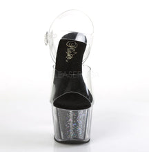 Load image into Gallery viewer, ADORE-708CG Clear/Black Confetti Glitter Platform Sandal
